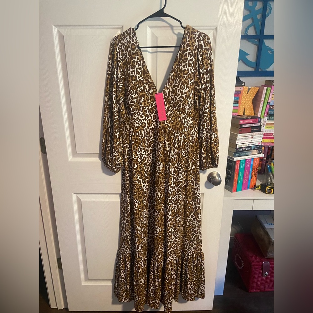 Lilly Pulitzer Ivette 3/4 sleeve maxi, “my favorite spot”, size 10. Still NWT